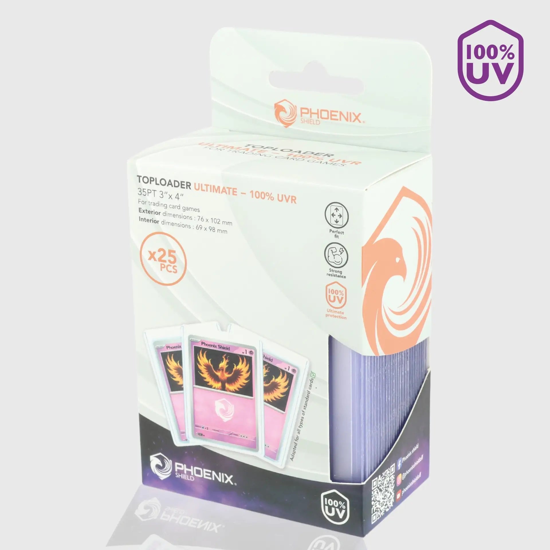 PHOENIX SHIELD TOPLOADERS 35PT 3"X4" (X 25) ULTIMATE 100% UVR 69208